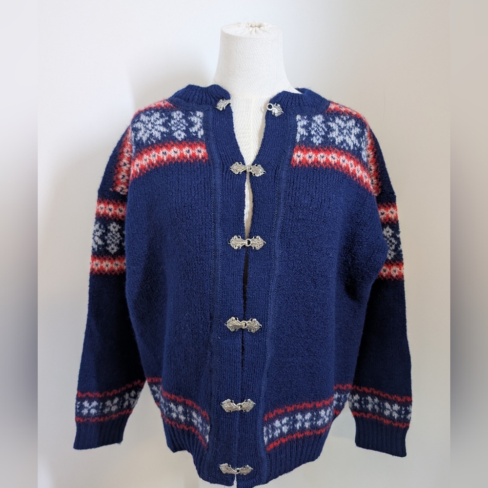 Navy Blue Nordic Cardigan Sweater